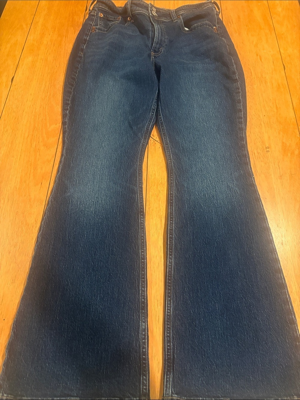 Abercrombie & Fitch Women's Dark Indigo Flare Jeans